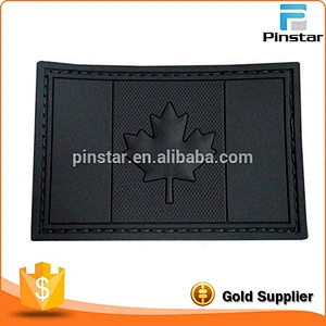 Custom green Canada flag soft rubber PVC patch