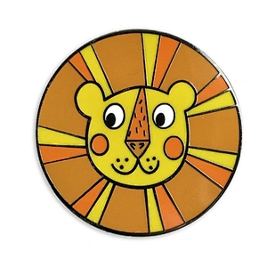lion circle shape cartoon custom hard enamel pin