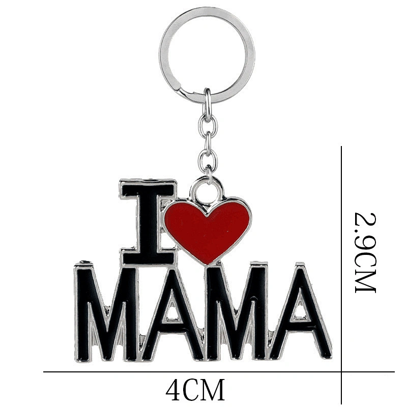 Factory Wholesale Father's/Mother's Day Gift I Love Mom/Dad/Mama/Papa Letter Pendant Keychain