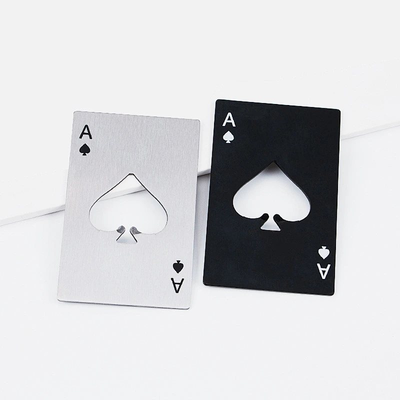 Promotional card shape silver black heart stainless steel Bottle Opener