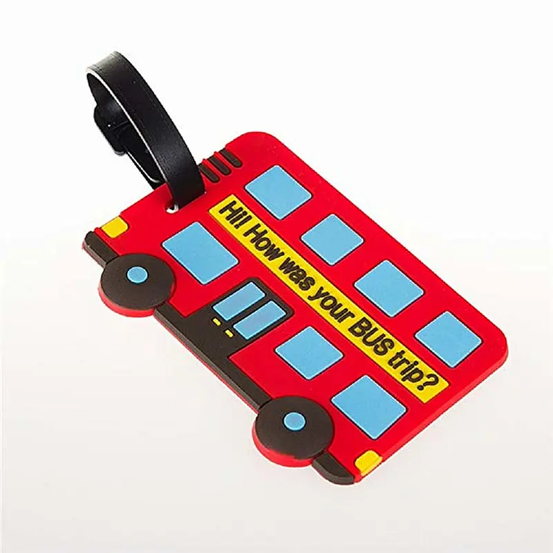 Wholesale promotional custom London bus rubber luggage tag