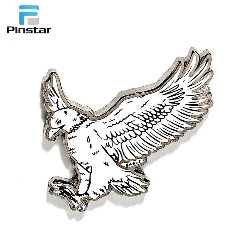 Wholesale eagle animal logo hat lapel pins with butterfly clutch