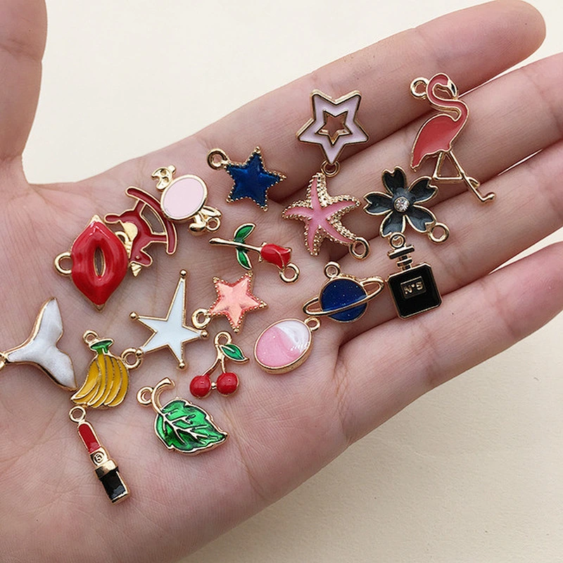 Wholesale In Stock Cheap DIY 100 Pieces Variety Cute Mini Animal Enamel Charms For Jewelry Making