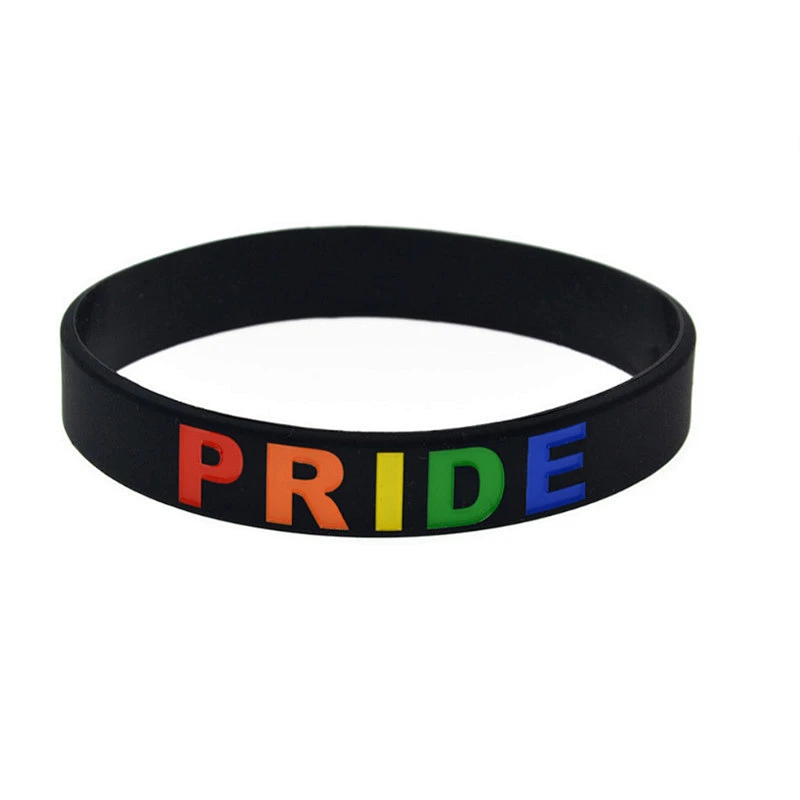 Wholesale In Stock LGBT Bracelets Gay Pride Silicone Band LGBT Rainbow Bracelet
