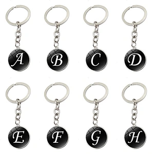 26 different letters English ephabets letter metal charms keychain
