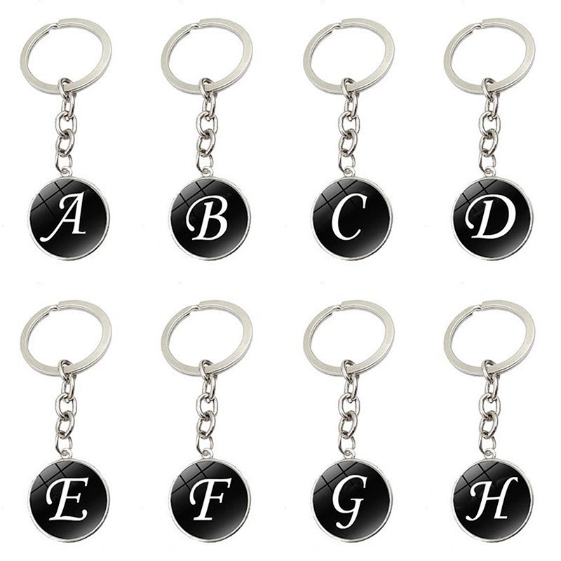 26 different letters English ephabets letter metal charms keychain