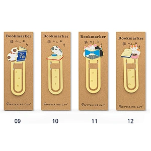The Cat Family Creative Stainless Steel Hollow Metal Gold Plating Bookmark