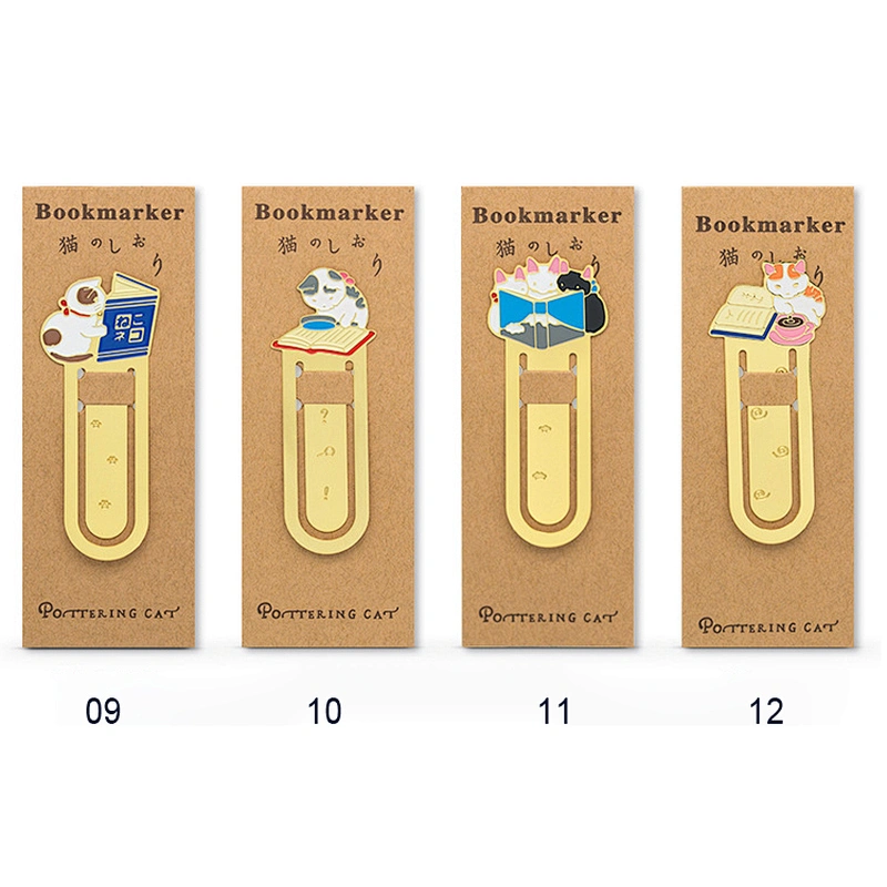 The Cat Family Creative Stainless Steel Hollow Metal Gold Plating Bookmark