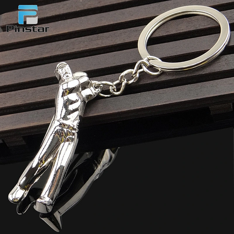 China factory customized made engraved men golf sport keychains