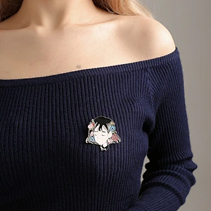 High Quality Cute Cartoon Little Girl Brooch Enamel Pin