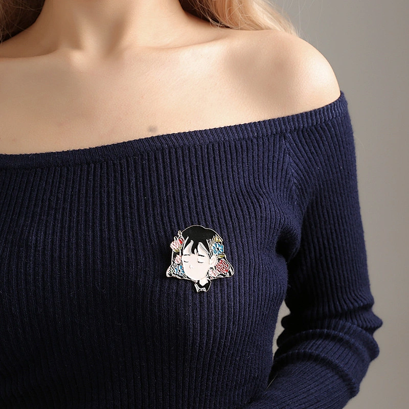 High Quality Cute Cartoon Little Girl Brooch Enamel Pin
