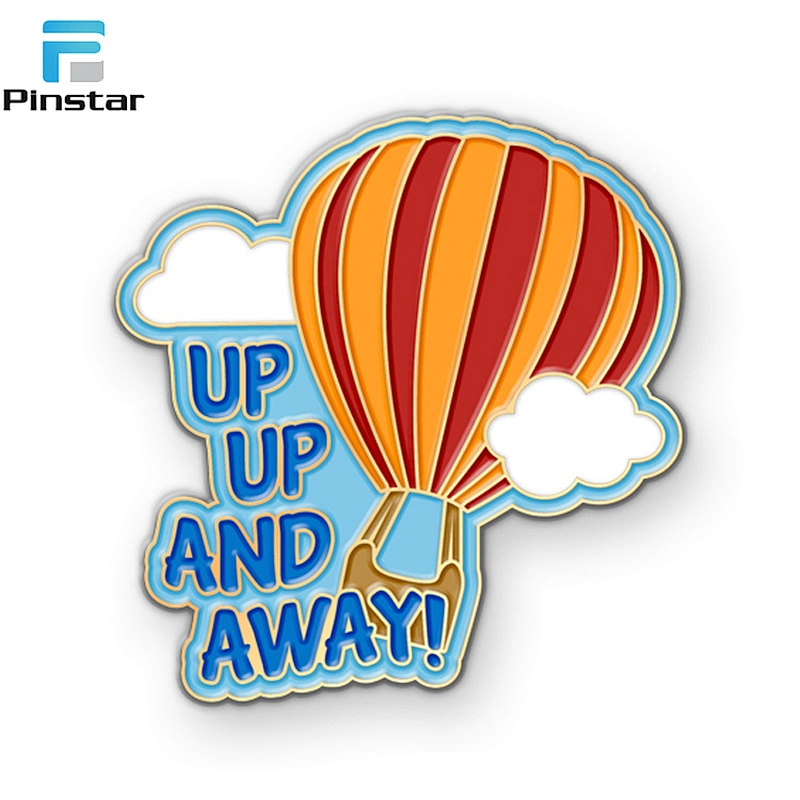 Custom Gold plated Hot Air Balloon Hard enamel lapel pin badge manufacturer