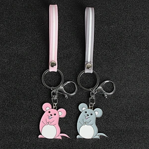Pink Gray Keychain rat Year of the Rat Keychain 2020 Zodiac Keychains