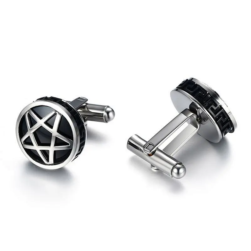 promotion gifts men black star shape make custom cufflinks