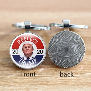 REELECT TRUMP Custom Zinc Alloy Metal Keychain with Epoxy Sticker