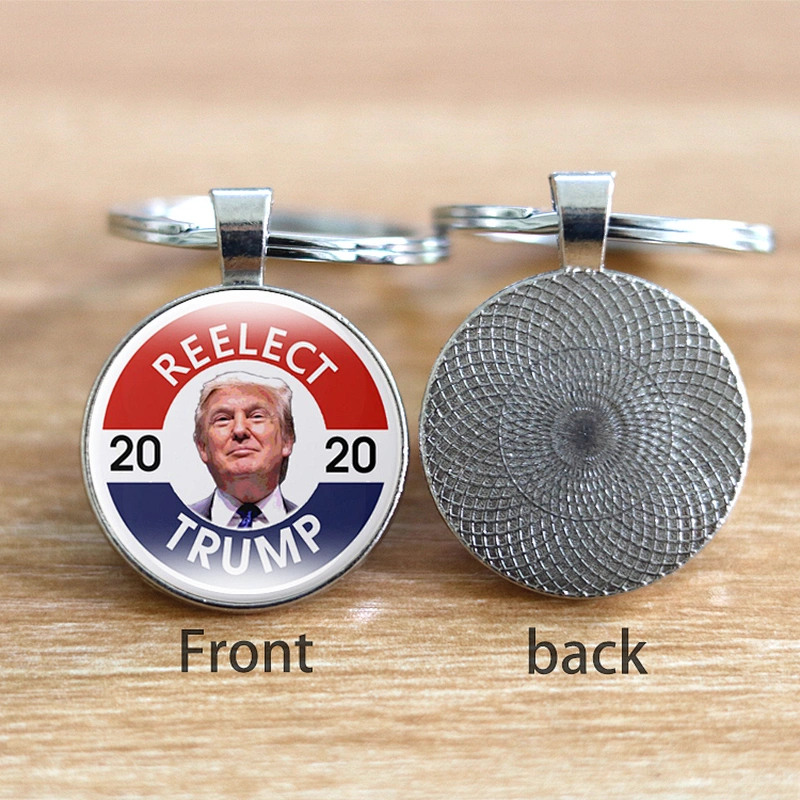 REELECT TRUMP Custom Zinc Alloy Metal Keychain with Epoxy Sticker