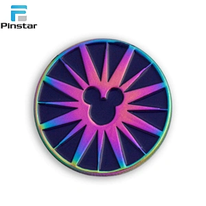 Custom rainbow metal soft enamel colourful lapel pin badge making