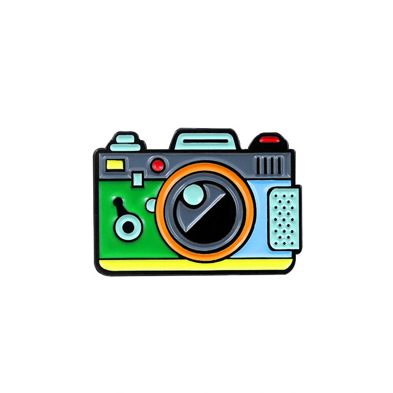 Custom Retro Camera Enamel Lapel Pin No Minimum
