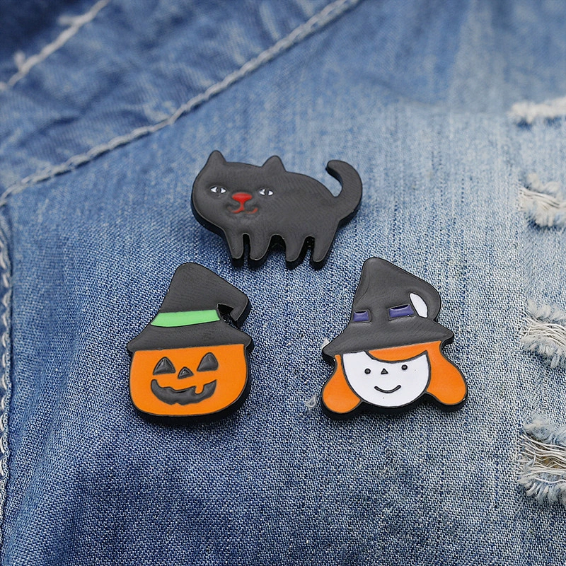 Cartoon Mummy Witch Pumpkin Halloween Lapel Pin