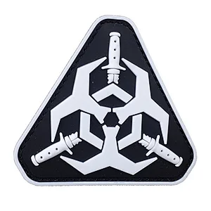 3D king shape black and white PVC rubber patches for T-shirts