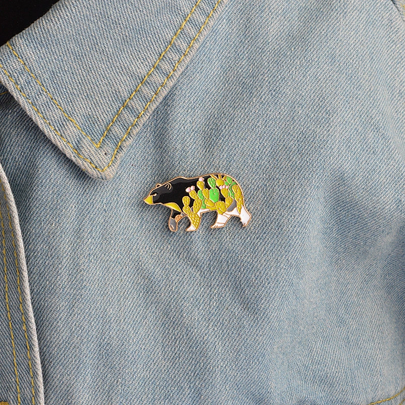 Gold Plating Cute Colorful Bear Animal Metal Lapel Pin Soft Enamel Pin Custom