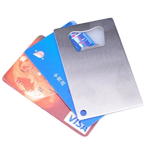 promotional bulk  stainless steel metal aluminum custom logo poker business credit card bottle opener openers