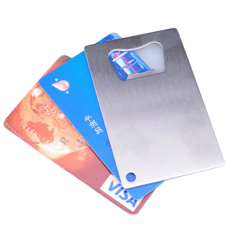 promotional bulk  stainless steel metal aluminum custom logo poker business credit card bottle opener openers