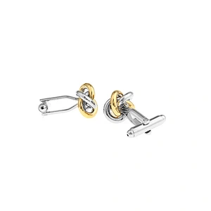 High quality stainless steel gold twist shape cufflinks for men