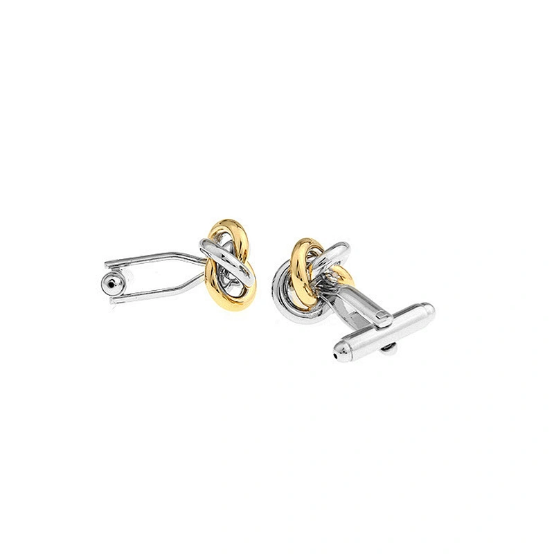 High quality stainless steel gold twist shape cufflinks for men