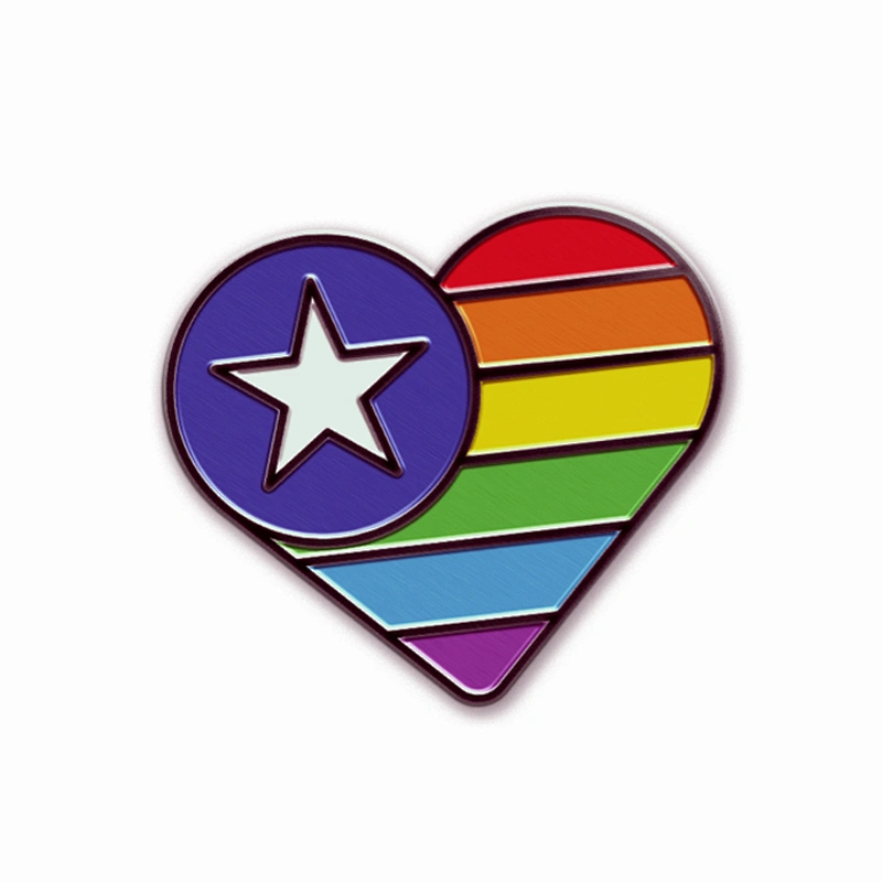 die casting alloy custom rainbow metal brooches pins