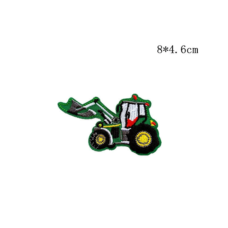 Wholesale In Stock No Minimum Anime Patch Embroidery Excavator Rooter Truck Iron On Patches