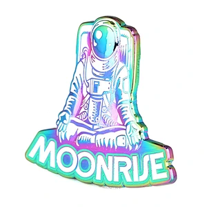 Factory Making High Quality Custom Logo Spaceman Hard Enamel Lapel Pin with Gradient Rainbow Plated