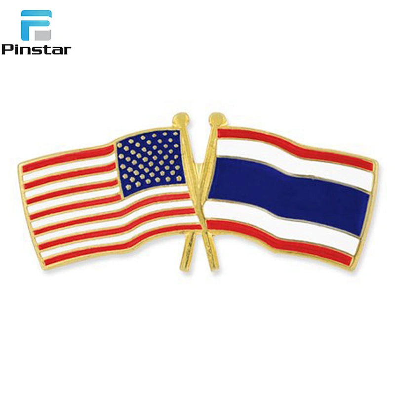 USA and Thailand Flag Lapel Pin