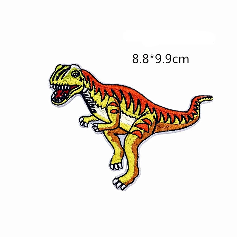 Wholesale In Stock No Minimum Embroidery Tyrannosaurus Patches Dinosaur Iron On Patch