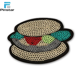 New Fashion Wholesale Custom Iron On Sequin Embroidered Patches For Clothing