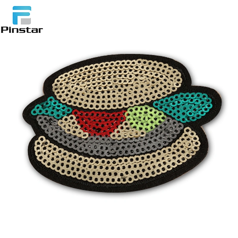 New Fashion Wholesale Custom Iron On Sequin Embroidered Patches For Clothing