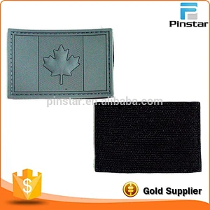 Custom green Canada flag soft rubber PVC patch