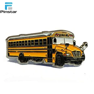 Kunshan promotional custom made metal school bus enamel lapel pin