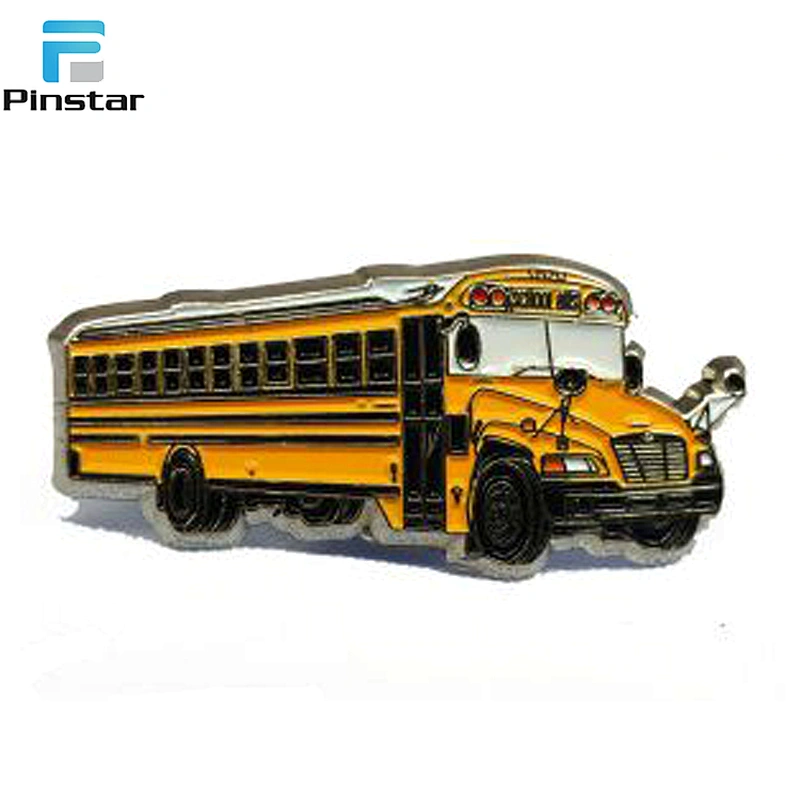 Kunshan promotional custom made metal school bus enamel lapel pin