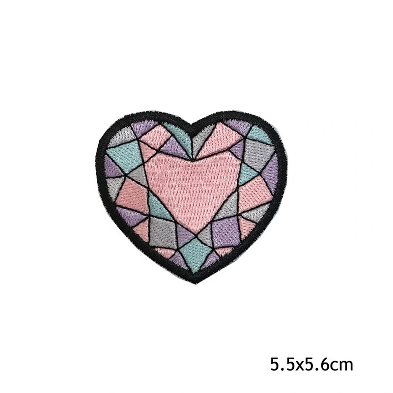 Wholesale unique custom diamond shape embroidery patches