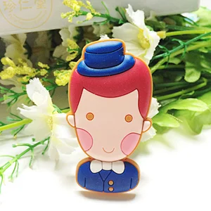 3D PVC Bride and Groom Wedding Magnets for Fridge Souvenir