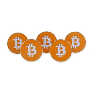 high quality custom souvenir badge bitcoin shape lapel pin