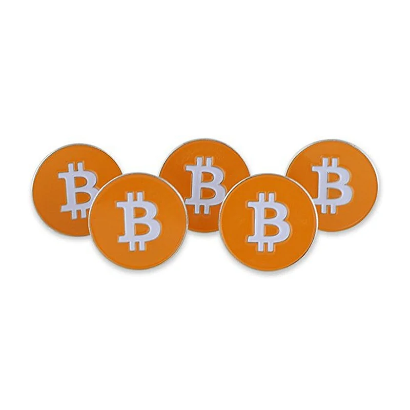 high quality custom souvenir badge bitcoin shape lapel pin