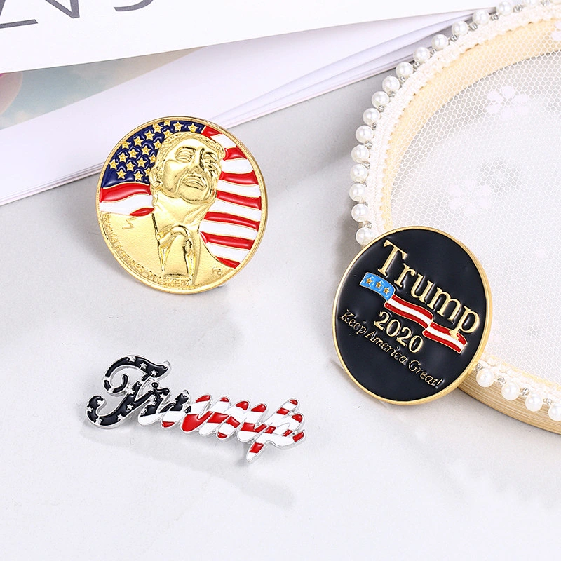 Trump pin USA patriotic republican campaign diamond pin Donald trump presidential commemorative pin