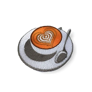 China manufacturer coffee iron on embroidery patch
