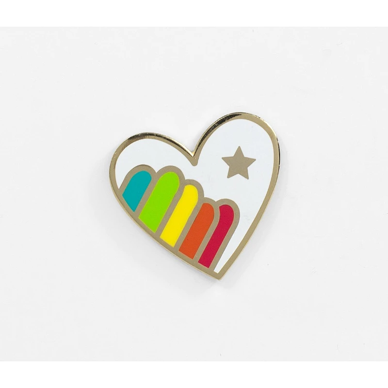 whole sale rainbow heart lapel pin
