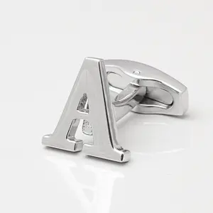 Capital letter style metal alloy cufflinks for men suit
