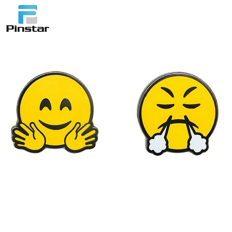 Funny sun smiley face lapel pin with design cute logos