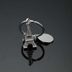 Customized 3D nice France Eiffel Tower metal key chain for wholesale