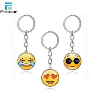 In stock metal key chain wholesale emoji keychain